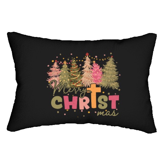 Merry Christmas, Christmas Tree Lumbar Pillows