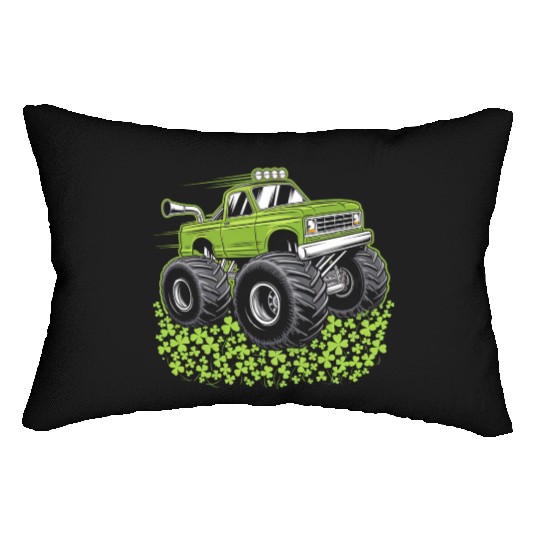Boys St Patricks Day Toddler Lucky Monster Truck Lumbar Pillows