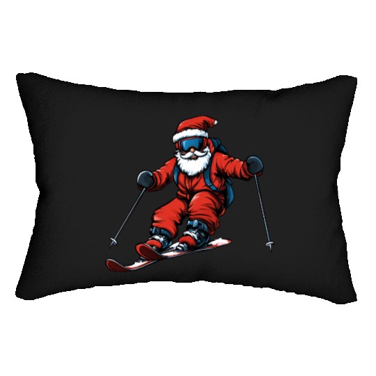 Skier Christmas Lumbar Pillows