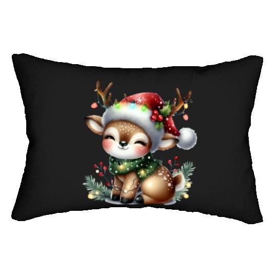 Deer Christmas, Merry Christmas Lumbar Pillows