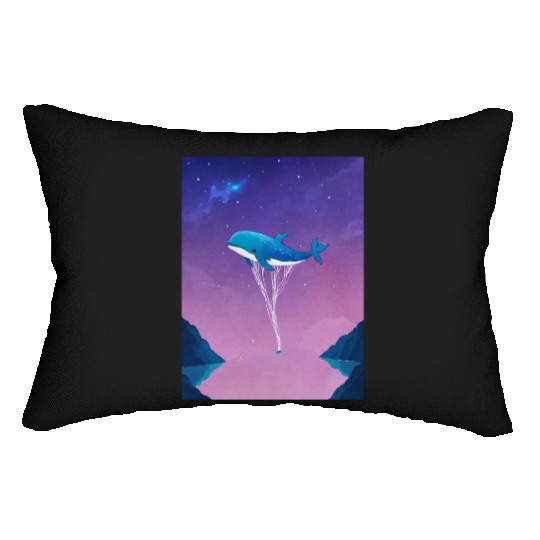 Whale's Dance in the Galaxy Lumbar Pillows