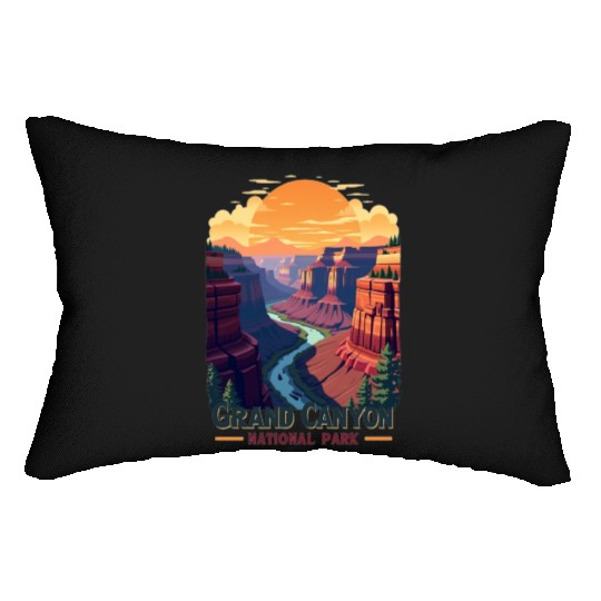 Majestic Grand Canyon: Nature's Masterpiece Lumbar Pillows