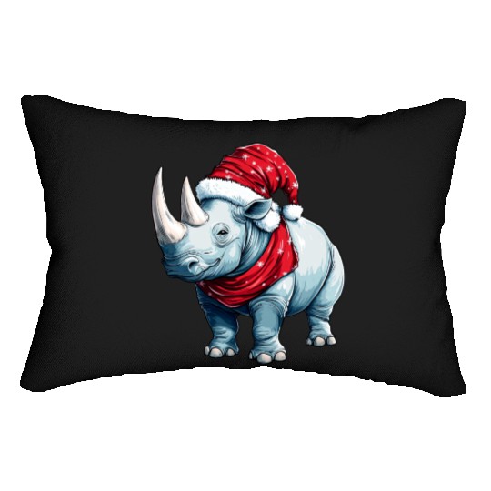 Rhinos Christmas Lumbar Pillows