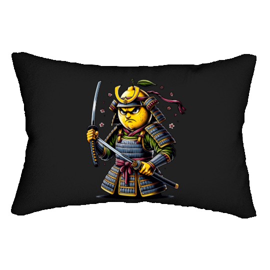 Samurai Lemon Warrior Blossom Art Lumbar Pillows