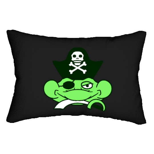 Frog Captain Hat Toad Funny Cool Comic Cartoon Fun Lumbar Pillows