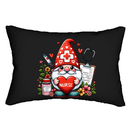 Gnome Valentines, Valentine Retro Lumbar Pillows