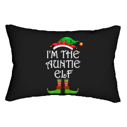 I'm The Auntie Elf Lumbar Pillows Matching Family Christmas