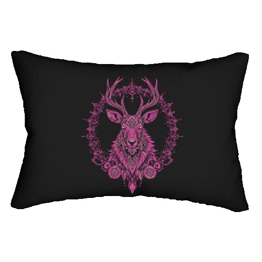 Mandala Hirsch Deer Mystical Madalas Lumbar Pillows