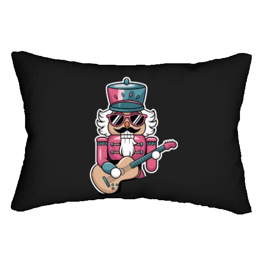 Nutcracker Playing Guitar Lumbar Pillows