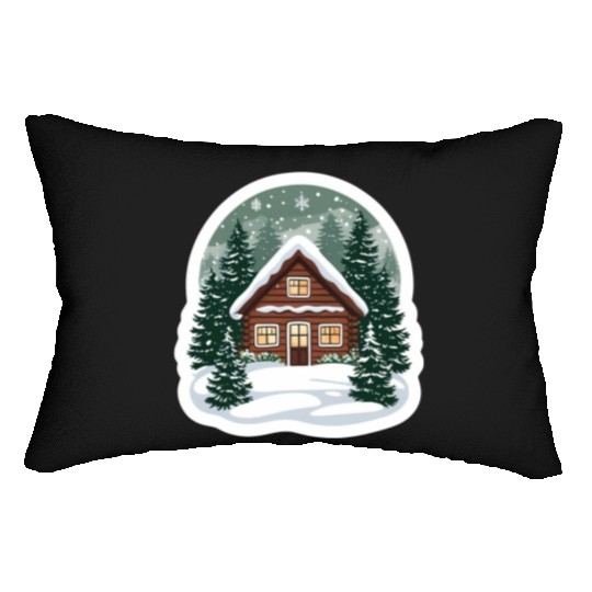 Cozy Cabin in Winter Wonderland Lumbar Pillows