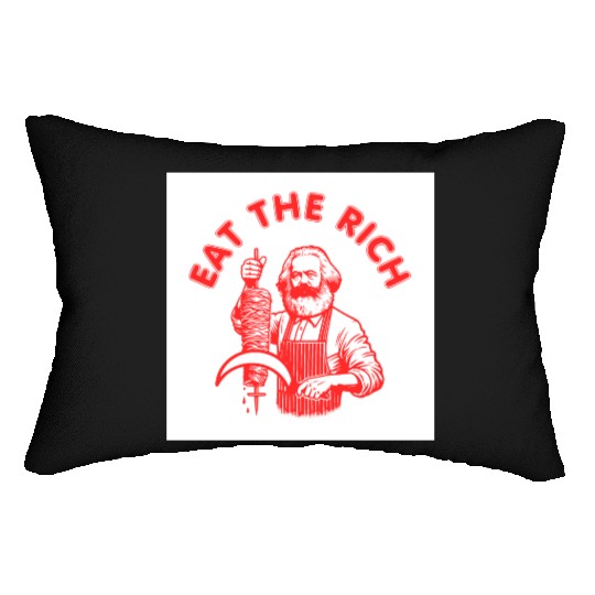 Eat the rich Karl Marx Eat Doner Kebab Rich Lumbar Pillows