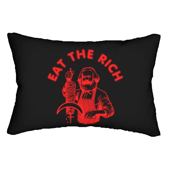 Eat the rich Karl Marx Eat Doner Kebab Rich Lumbar Pillows