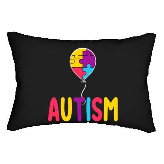 Autism Awareness Balloon - Spread Love and Support Lumbar Pillows