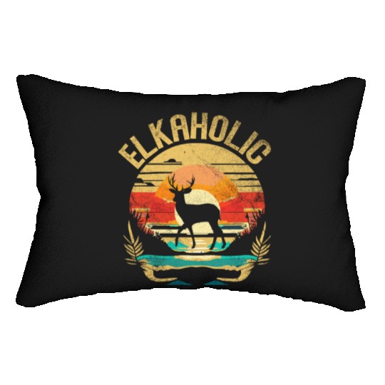 Elk Hunting Elkaholic Hunters Lumbar Pillows
