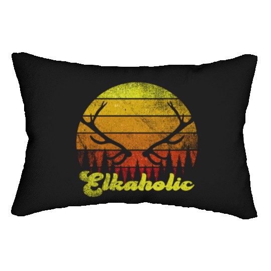 Elk Hunting Elkaholic Hunters Lumbar Pillows