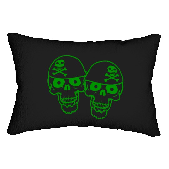 2 Pirate Skull Skeleton Halloween Two Friends Team Lumbar Pillows
