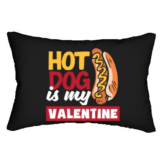 Hot Dog Is My Valentine Fun Design Lumbar Pillows