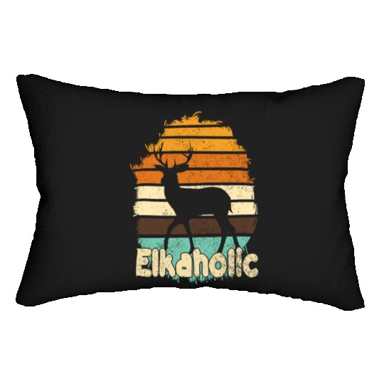 Elk Hunting Elkaholic Hunters Lumbar Pillows