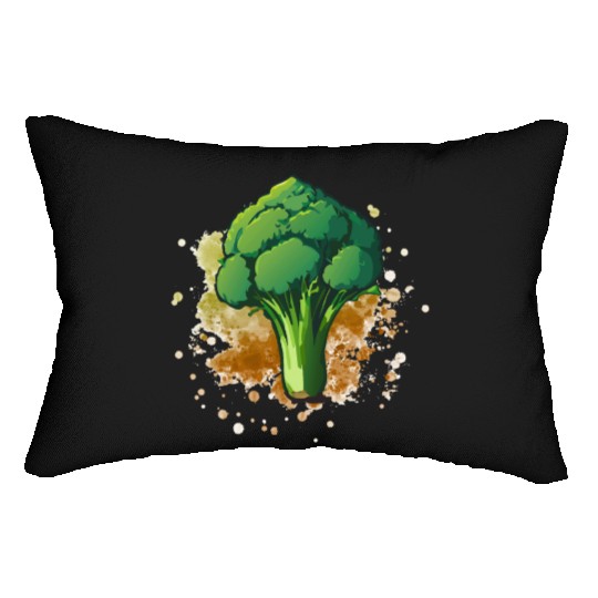 Vegetarian Vegan Broccoli Lumbar Pillows