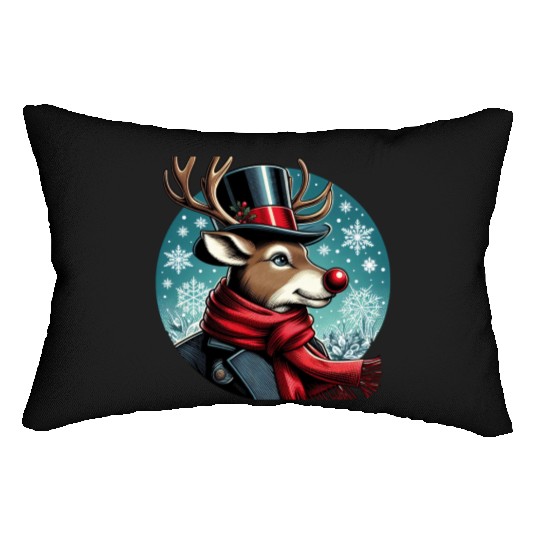 Vintage Red-Nosed Reindeer: Perfect For Christmas Lumbar Pillows