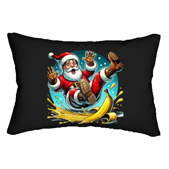 Christmas Chaos: Santa’s Banana Slip Lumbar Pillows