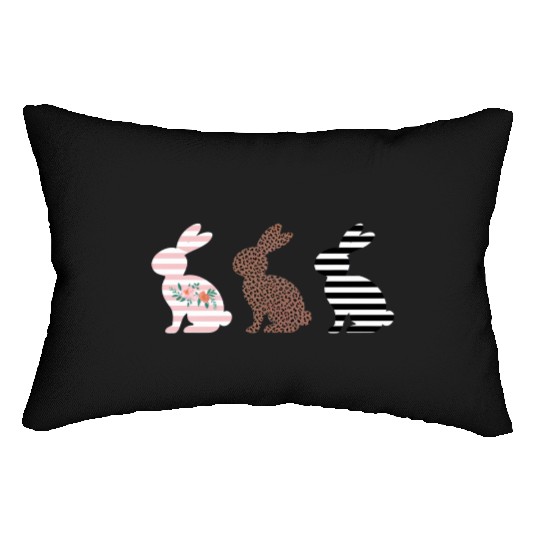 Happy Easter Cute Easter Leopard Bunny Rabbit Lumbar Pillows