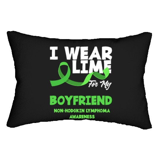 Non-Hodgkin Lymphoma Awareness Wear Lime Boyfriend Lumbar Pillows