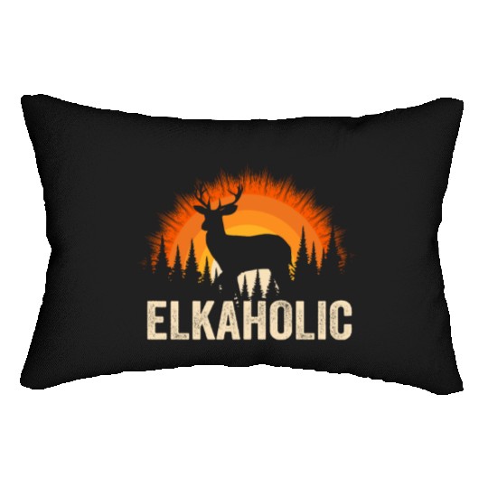 Elk Hunting Elkaholic Hunters Lumbar Pillows