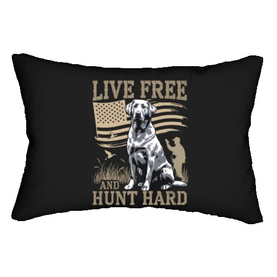 Duck Hunting Lumbar Pillows Deer Hunting USA Flag Hunters