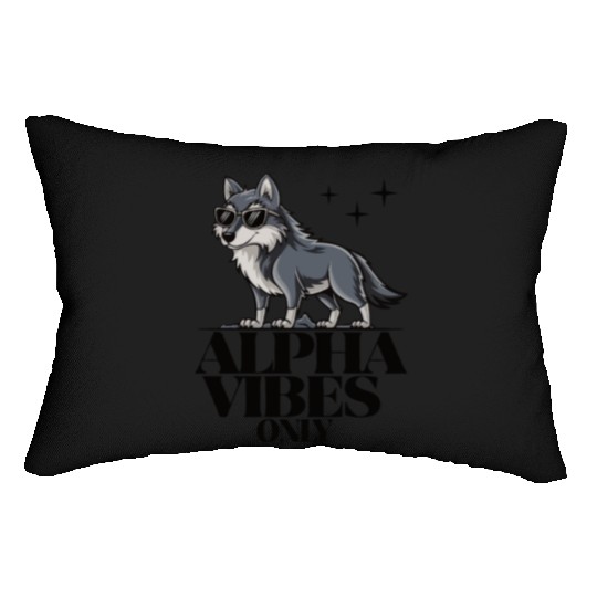 Beautiful gift idea funny quote design Alpha Wolf Lumbar Pillows