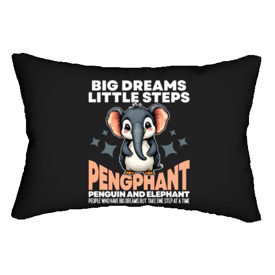 BIG DREAMS LITTLE STEPS - PENGUIN AND ELEPHANT Lumbar Pillows