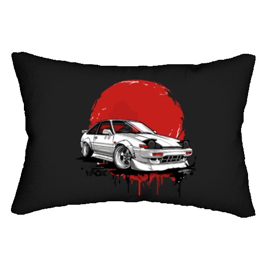 Old School JDM Legend with japanese Sun Lumbar Pillows
