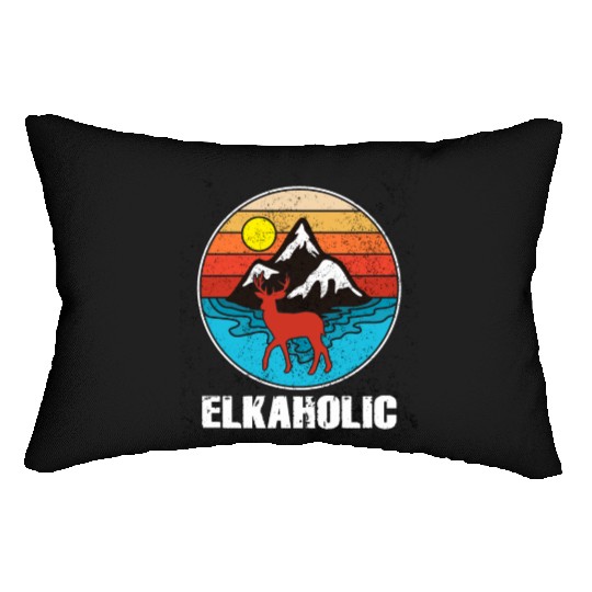 Elk Hunting Elkaholic Hunters Lumbar Pillows