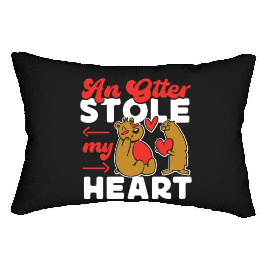 Otter Valentines Day An Otter Lumbar Pillows