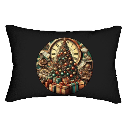 Reindeer Snowball Fight Christmas Fun Lumbar Pillows