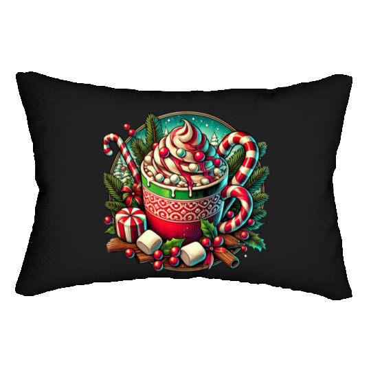 Festive Hot Cocoa Christmas Delight Lumbar Pillows