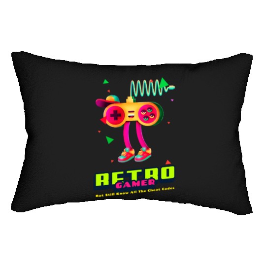 Retro Gamer But still know all the cheat codes Lumbar Pillows