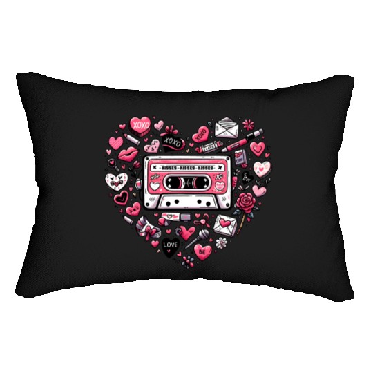 Valentines, Valentines Day, Retro Valentine Lumbar Pillows