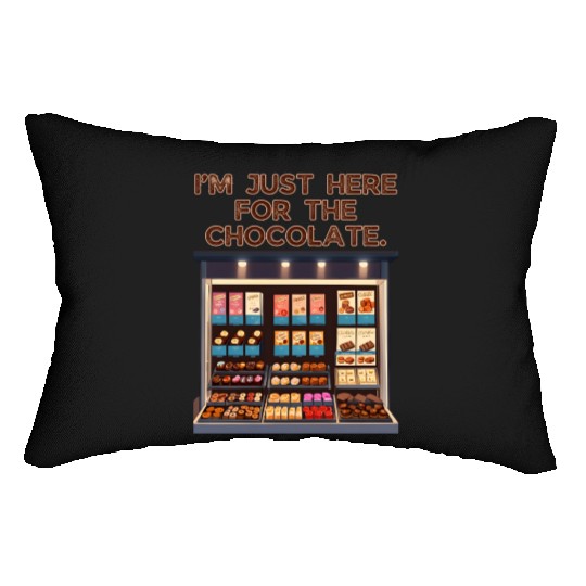I'm Just Here For the Chocolate Valentines Lumbar Pillows