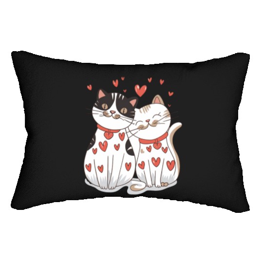 Cat Couple, Valentines, Valentines Day Lumbar Pillows