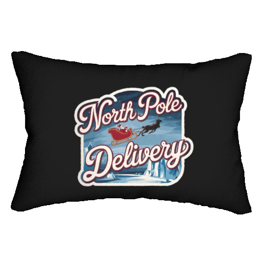 Magical Arctic Night Santa Sleigh North Pole Lumbar Pillows