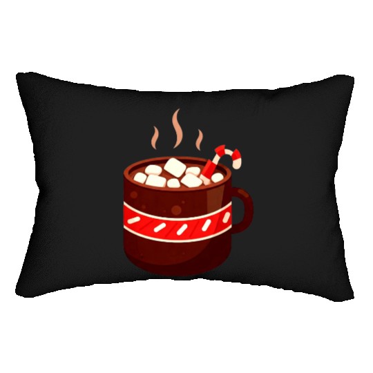 Cozy Hot Chocolate Mug Design Lumbar Pillows