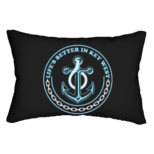 Florida Sailing LIFE'S BETTER IN KEY-WEST Lumbar Pillows