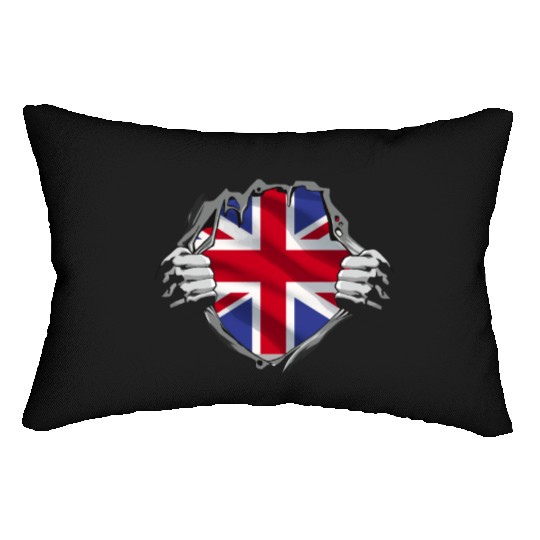 Union Jack Ripped Style UK Pride Lumbar Pillows
