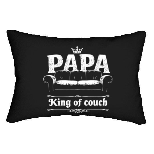 Papa King Of The Couch Funny Dad Saying Fathers Lumbar Pillows