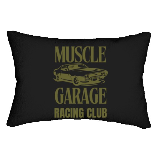 Muscle garage racing club Lumbar Pillows