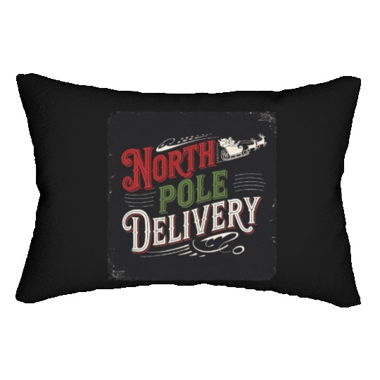 North Pole Express Vintage Style Retro Christmas Lumbar Pillows