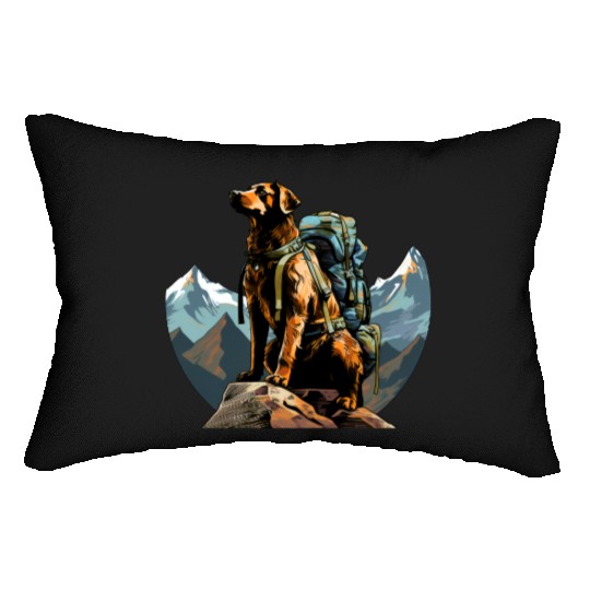 Dog mountaineering / hiking dogs Lumbar Pillows