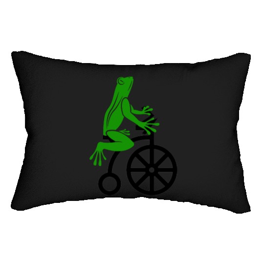 frog bicycle Lumbar Pillows