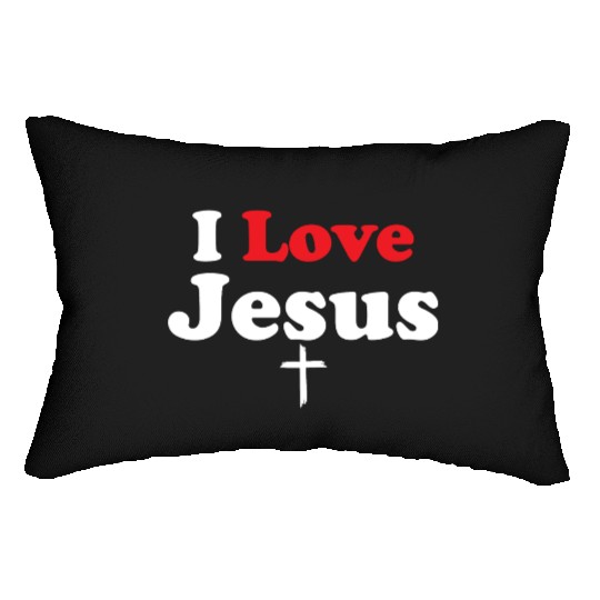 I Love Jesus Christian Christmas Lumbar Pillows